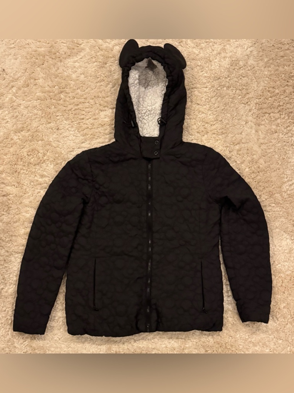 Disney Parks Mickey Mouse Icon Fleece Lined Quilted Jacket with an Ear Hood